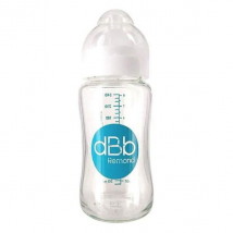 dBb Remond Biberon Silicone Large Ouverture +0m Blanc 240ml - Col large -