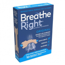 Breathe Right Bandelettes Nasales Original Large Nez Congestionné 10 unités
