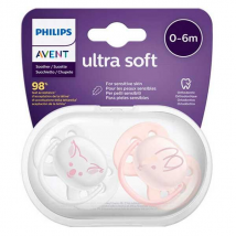 Avent Sucette Symétrique Ultra Douce +0m Rose Lot de 2
