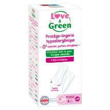 Love & Green Protège-Slips Hypoallergéniques Flexi 28 unités Bio et Vegan- -