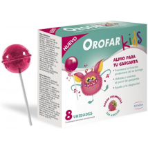 OROFAR Kids Piruletas Alivio Garganta Frambuesa 8 uds