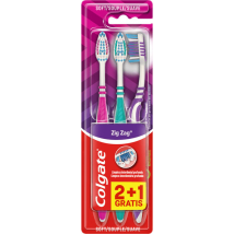 Escova de dentes macia Colgate Zig-Zag 2+1 GRÁTIS