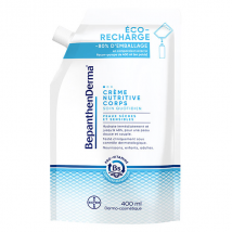 BepanthenDerma Crème Nutritive Corps Peaux sèches et Sensibles Éco-Recharge 400ml pour Peau Sèche à Très Sèche