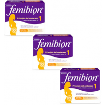 Femibion 1 Primer Trimestre de Embarazo, Semanas 1-12, Ácido Fólico Plus y Vitaminas 3x28 Comprimidos