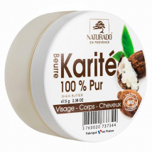 Naturado Beurre de Karité 100% Pur bio 67,5g Bio - Apaisant et Anti-irritation,Hydratant et Nourrissant - pour Peau Sèche à Très Sèche,Peau Mature