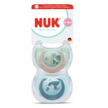 Sucette en silicone Nuk First Choice Tortue/Baleine 6-18 mois (2 unités)