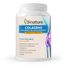 Binature Colágeno Magnesio y Ácido Hialurónico Sabor Vainilla 369 gr