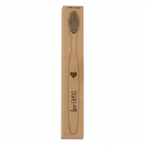 Lov'FROG Brosse à Dent Bambou Charbon Actif Adulte Motif Coeur - Souple -