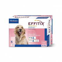 Virbac Effitix Grand Chien Insecticide Chien de 20 à 40kg Spot On 4 pipettes -