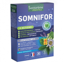 Santarome Phyto - Somnifor 4 Actions - 1,9mg + Plantes - 30 comprimés
