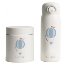 Conjunto de termo Olmitos para líquidos (480 ml) e sólidos (550 ml), cor bege, com balão.