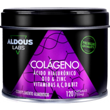 Aldous Labs Colágeno Hidrolizado con Ácido Hialurónico, Coenzima Q10, Zinc y Vitaminas 120 Cápsulas