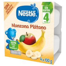 Nestlé Purê de Maçã e Banana Banheira +4m 4x100 gr