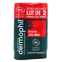 Dermophil Indien Stick Réparation Lèvres Abîmées Bio Lot de 2 x 4g - Nourrissant, Apaisant -