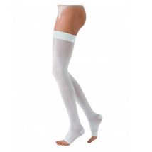 Sigvaris AT2 Bas Auto-Fixants Pieds Ouverts Classe 2 Court Taille 2 Blanc - Pieds Fermés -