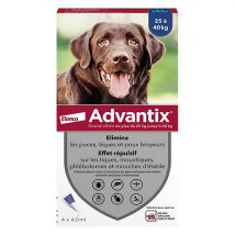 Advantix Chien Solution Antiparasitaire Grande Race 25 à 40kg 4 pipettes -