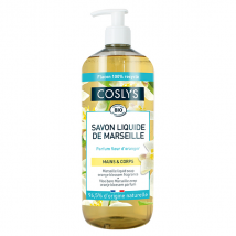 Coslys Savon Liquide Marseille Fleur d'Oranger Bio 1L pour Peau Sensible