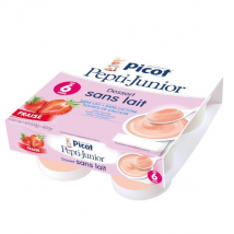 Picot Mon 1er Dessert sans Lait Fraise +6m 4 x 100g - Dessert Lacté,Fruits -