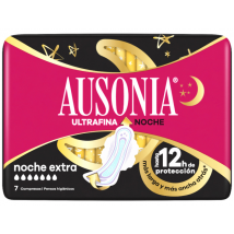 Ausonia Compressas Extra Noturnas Ultrafinas com Asas 7 unidades