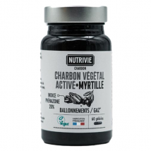 Nutrivie Charbon Végétal Activé Myrtille Végan 60 gélules Vegan- -