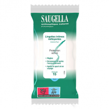 Saugella Antiseptique Naturel Lingettes Intimes Nettoyantes - Pack 15 lingettes