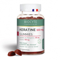 Biocyte Kératine Anti-Chute & Beauté des Cheveux Kératine, Biotine 60 Gummies