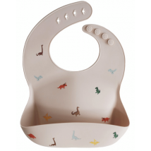 Bavoir en silicone Mushie imprimé dinosaure