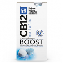 CB12 Boost Menthe forte Fraîcheur instantanée Sans sucres - 10 gommes à mâcher