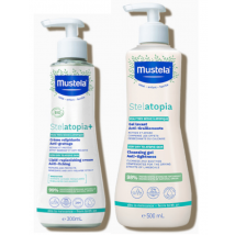 Mustela Stelatopia BIO Crema Rilipidizzante Antiprurito 300 ml + Gel Bagno Stelatopia 500 ml