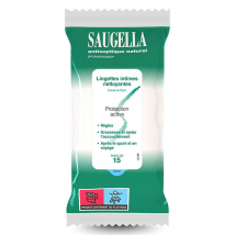Saugella Antiseptique Naturel Lingettes Intimes Nettoyantes - Pack 15 lingettes