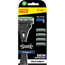 Wilkinson Sword Maquinilla Hydro 3 Black Edition + 5 Recambios