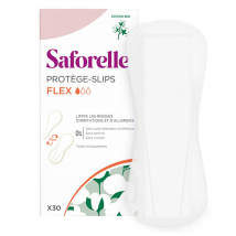 Saforelle Protections Protège-Slips Flex en Coton Bio 30 unités - String, Slip, Adaptable -