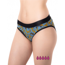 Farma Inca Braguita Menstrual Teen Absorción Alta Flores Azul y Negro Talla XS
