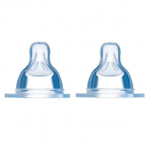 MAM Accessoires pour Biberons Tétine Silicone +0m Débit 1 Lent 2 unités - Anatomique -