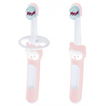 Conjunto de escovagem para primeiros dentes MAM +6m rosa, 2 unid.