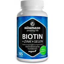 Vitamaze Biotina 10 mg + Zinc + Selenio 365 Comprimidos Veganos