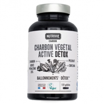 Nutrivie Charbon Végétal Activé Curcuma et Pissenlit Végan 120 gélules Vegan- -