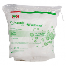 Velpeau Cotopads Carrés de Coton Non Stérile 5 x 5cm 500 unités - 100% coton -
