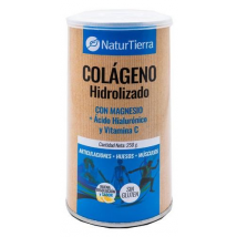 NaturTierra Colágeno hidrolizado con magnesio + Ácido hialurónico y Vitamina C 250g