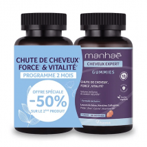 Manhaé Cap Expert Chute de cheveux Kératine, Levure de bière 2x60 gummies