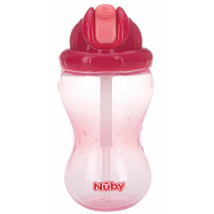 Nûby Flip-It Taza con Pajita +12m 360 ml Rosa