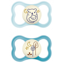 Mam Sucette Bébé Air Nuit 6+ Silicone 2 unités Bleu