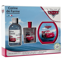 Estojo Colônia Corine de Farme Cars 50 ml + Gel Espumante 300 ml + Caixa Lanche