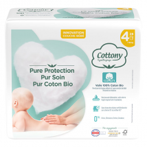 Cottony Couches Bébé 100% Coton T4 7-18kg 28 unités - Couche -