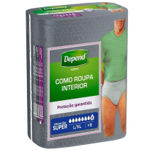 Depend Pañal Adulto Extradiscreto Super L/XL Hombre 9 uds
