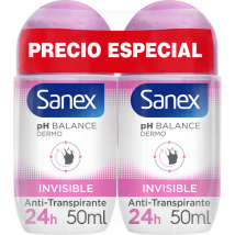 Sanex pH Balance Dermo Deodorante Invisibile Roll-On 2x50 ml