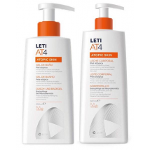 LetiAT4 Lait Corporel 500 ml + Bain Extra Gras Gel 250 ml