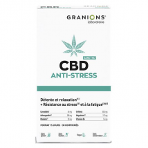 Granions CBD Anti-Stress - Cannabidiol + Ashwagandha - Sans THC - 30 Comprimés