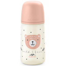 Biberon Suavinex Wild&Free débit moyen rose +3 mois 270 ml