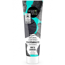 Organic Shop Dentifricio Sbiancante Naturale Menta e Carbone 100 gr